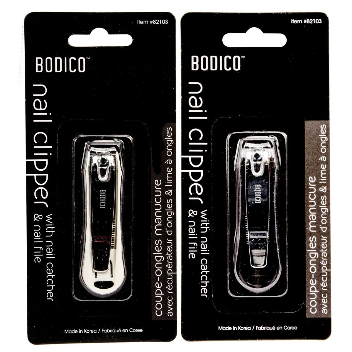 Bodico Nail Clipper w/ Catcher, 58mm, 2col: blk&wht, b/c