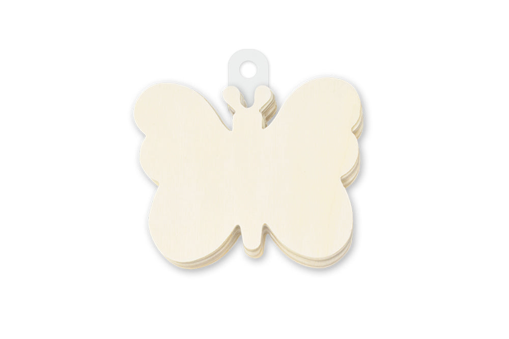Wood Craft: 8cm Wood Shapes x12 L) Butterfly