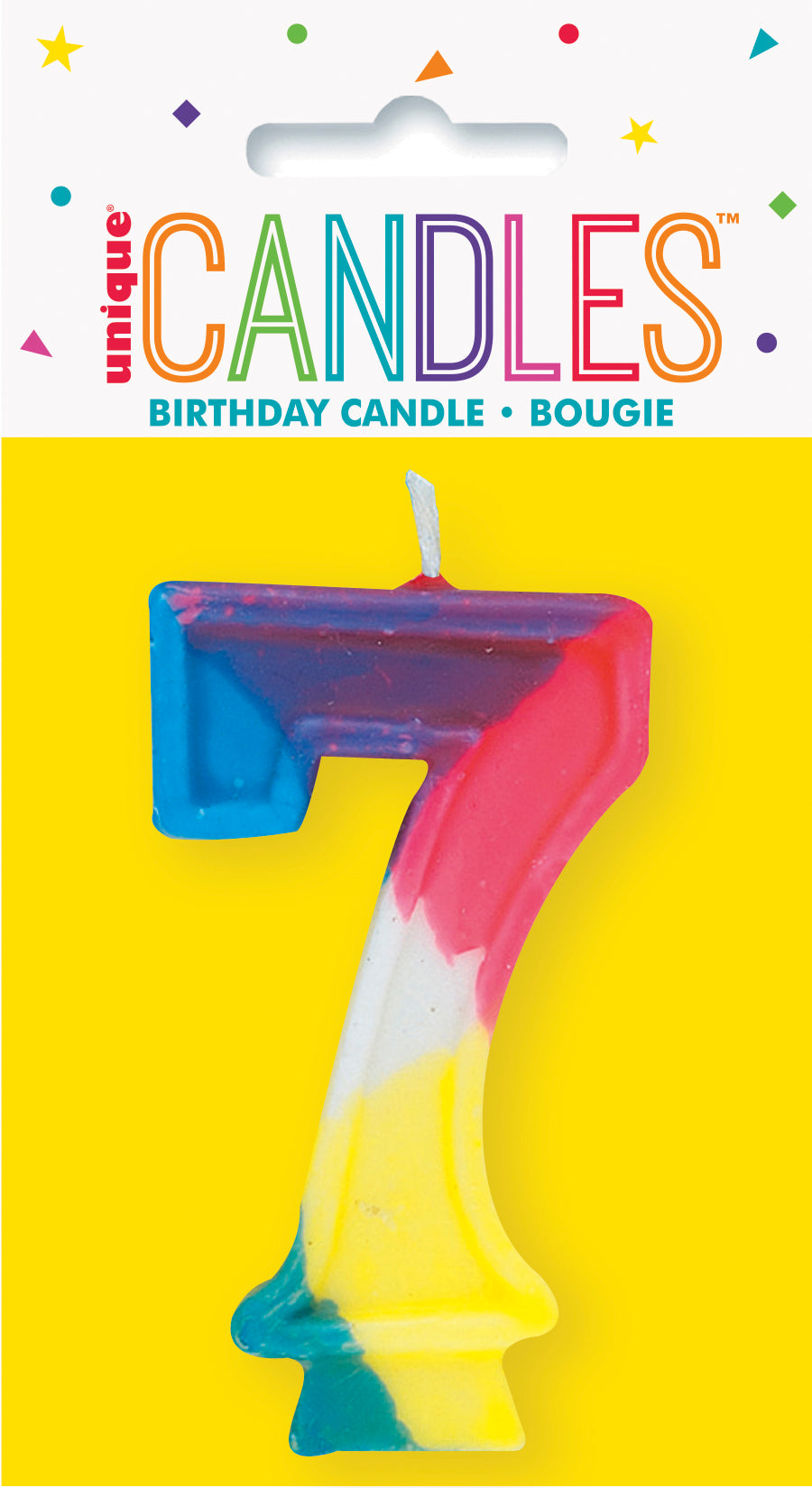 Rainbow Number 7 Birthday Cake Candle for Party Decoration