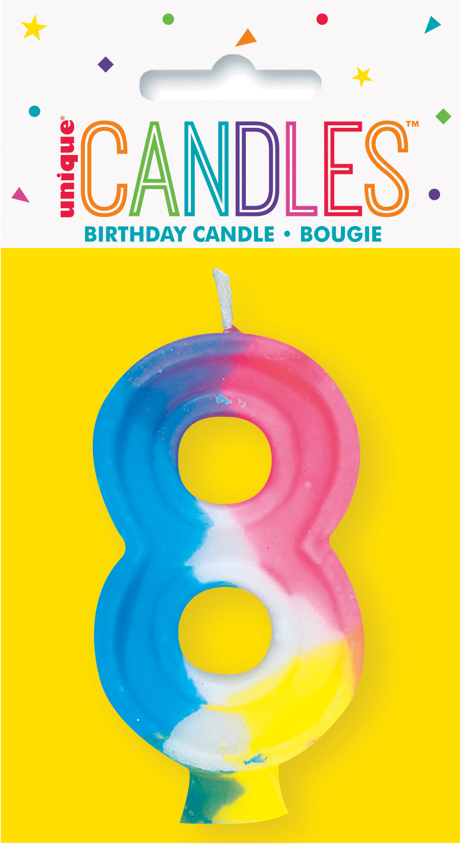 Rainbow Number 8 Birthday Cake Candle for Party Decoration
