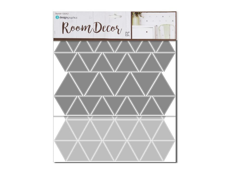 Silver Foil Triangle Wall Decals - 2 Sheets - Metallic Art