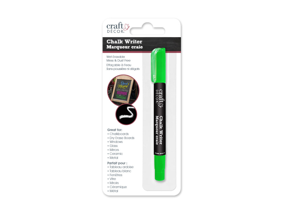 Craft Decor: Chalk Writer Blister-Carded D) Neon Green
