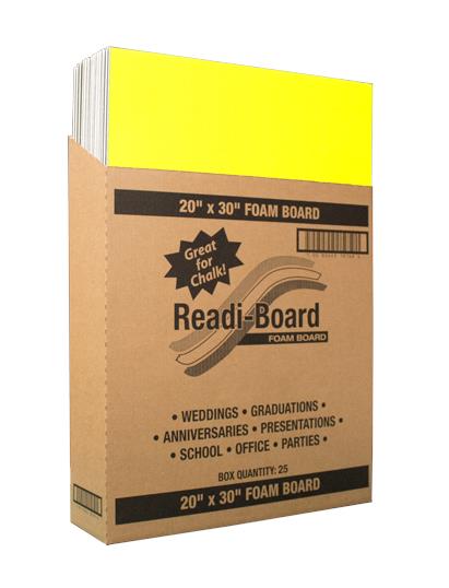 FOAM BOARD-20"X30" YELLOW NEON 25CT