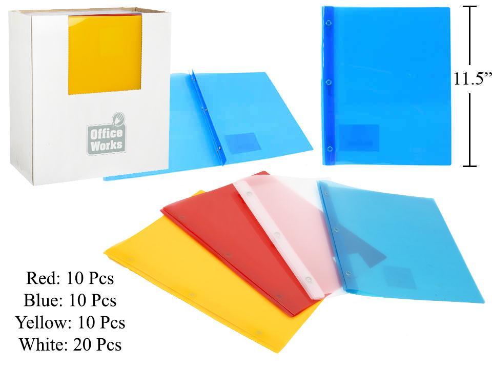 O.WKs. Pl. Report Cover, 4 col.,  3 Tangs, 9.5" x 11.5", 50pcs/dsp