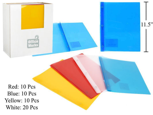 O.WKs. Pl. Report Cover, 4 col.,  3 Tangs, 9.5" x 11.5", 50pcs/dsp