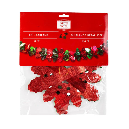 Deco N. 8ft Xmas Foil Chunky Garland. PBH