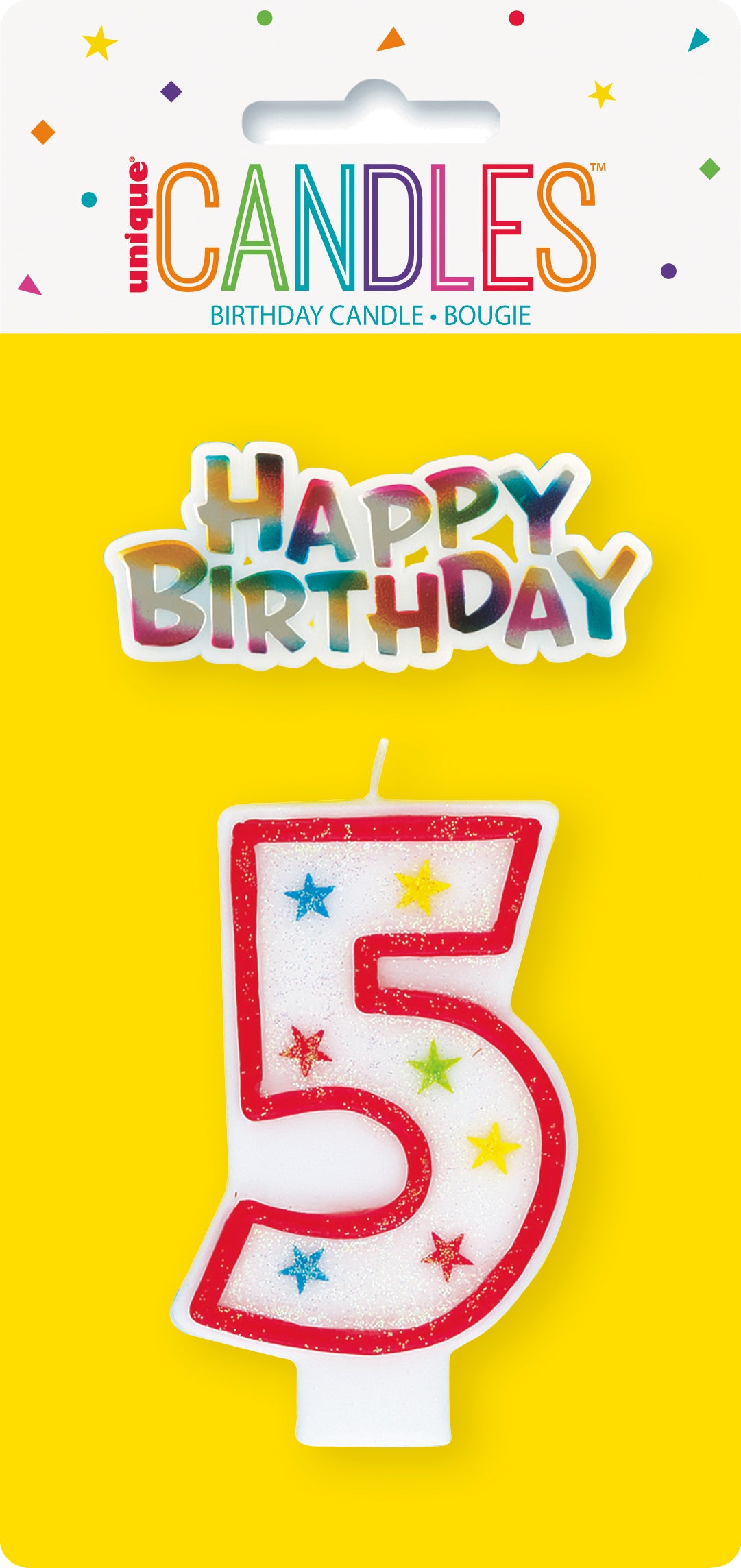 Number 5 Glitter Birthday Candle – Cake Decoration