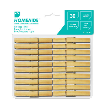 CLOTHES PINS - 30 PCS, WOOD