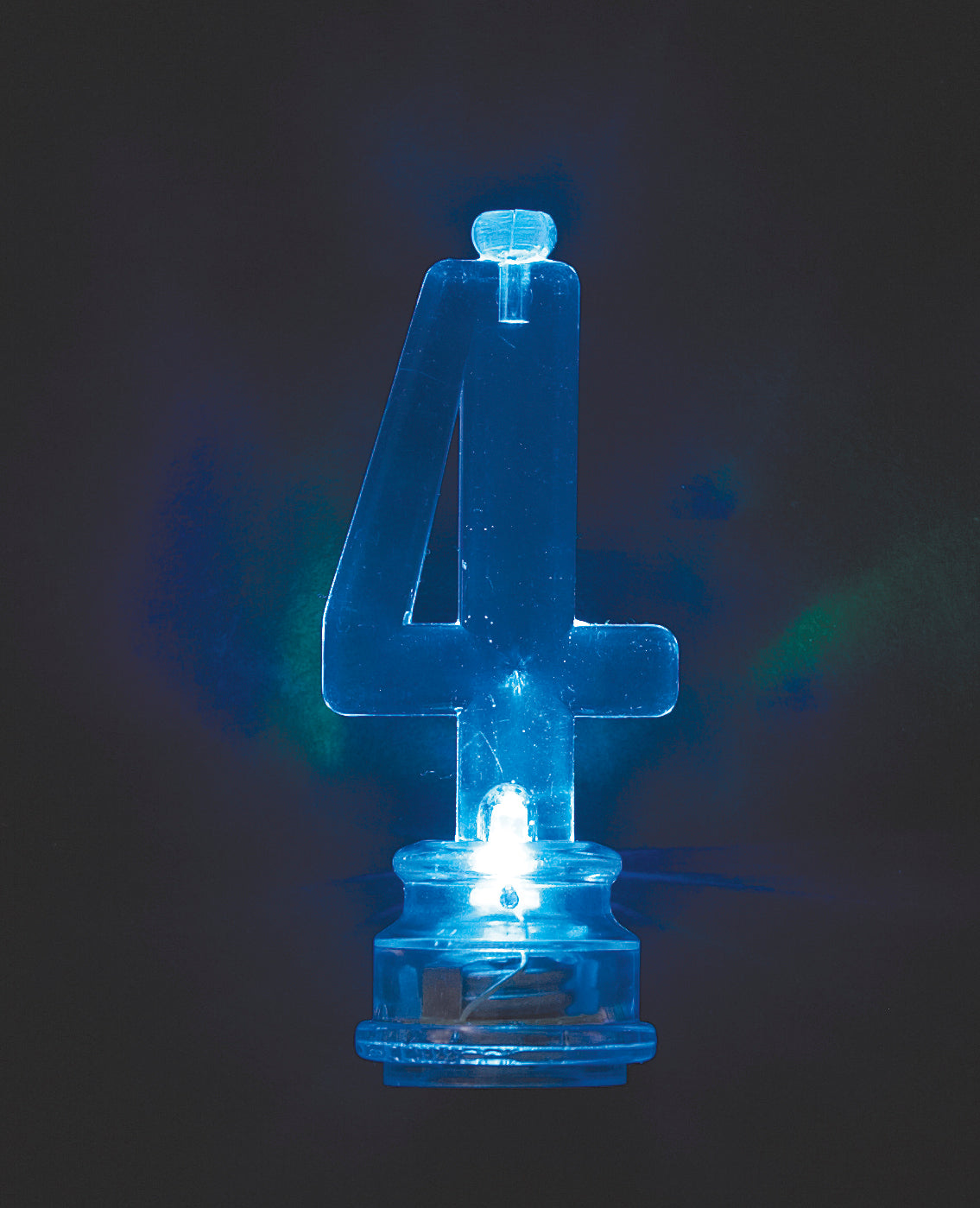 Number 4 Flashing Candle Holder with Birthday Cake Candles for Kids, Women & Men – Birthday Party Decoration Essentials