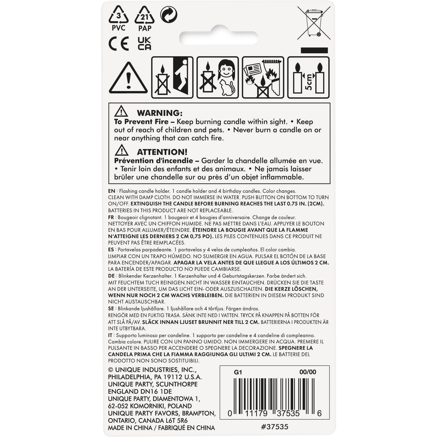 Number 5 Flashing Candle Holder with Birthday Cake Candles for Kids, Women & Men – Birthday Party Decoration Essentials