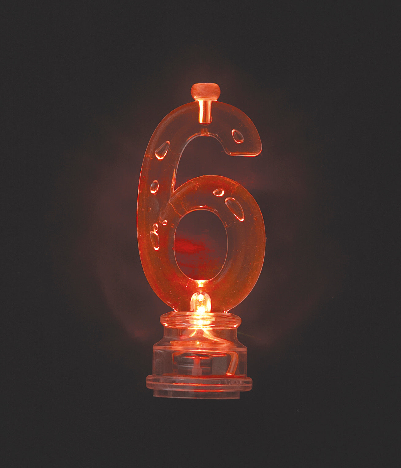 Number 6 Flashing Candle Holder with Birthday Cake Candles for Kids, Women & Men – Birthday Party Decoration Essentials