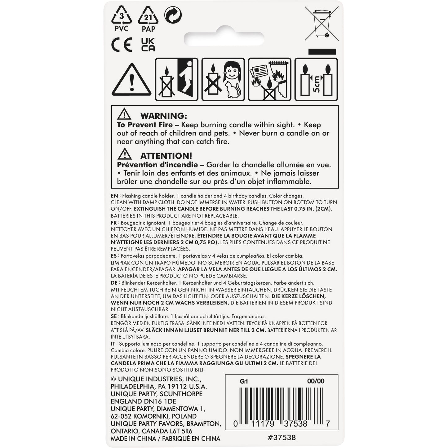 Number 8 Flashing Candle Holder with Birthday Cake Candles for Kids, Women & Men – Birthday Party Decoration Essentials