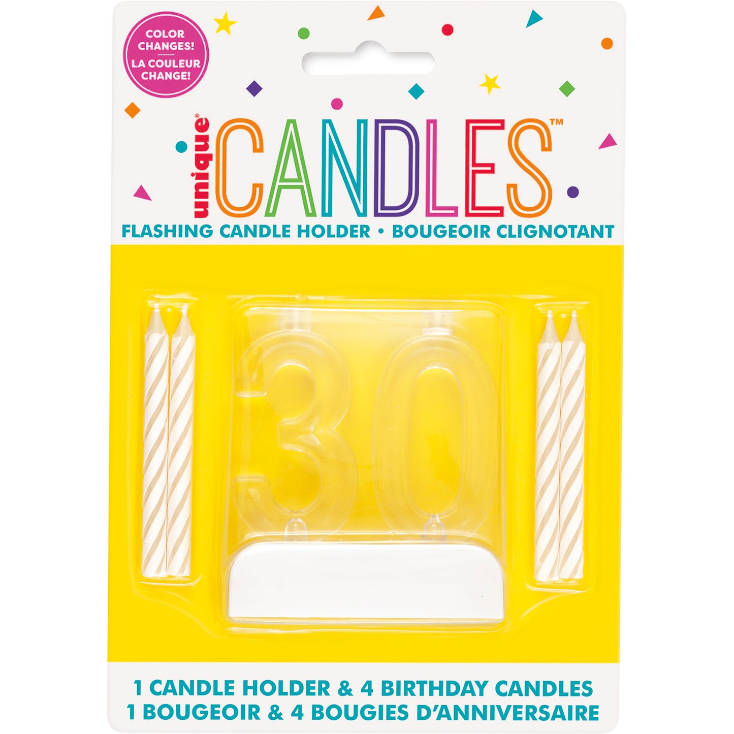 30 Number Flashing Candle Holder with Birthday Cake Candles for Women & Men – 30th Birthday Party Decoration Essentials