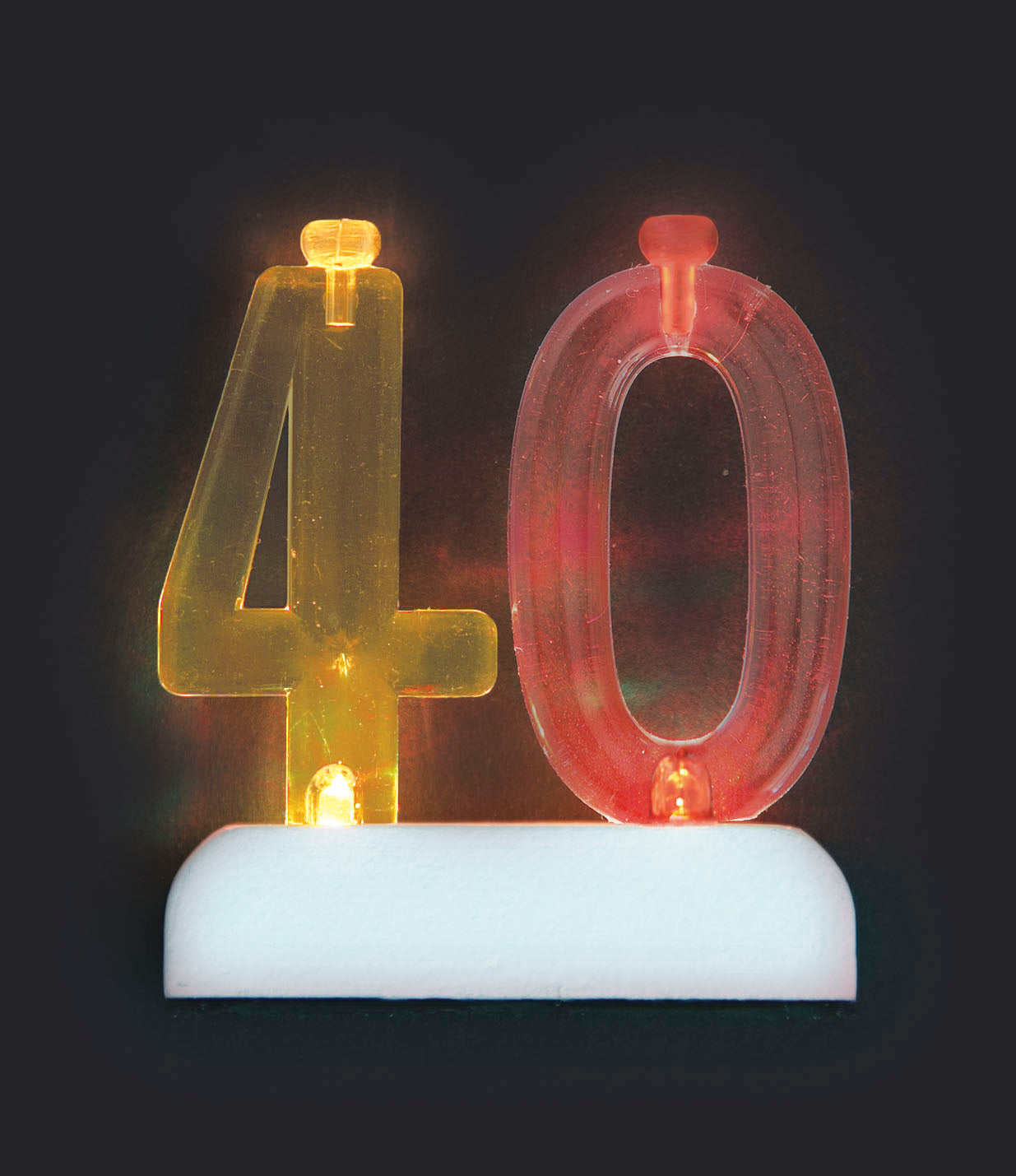 40 Number Flashing Candle Holder with Birthday Cake Candles for Women & Men – 40th Birthday Party Decoration Essentials