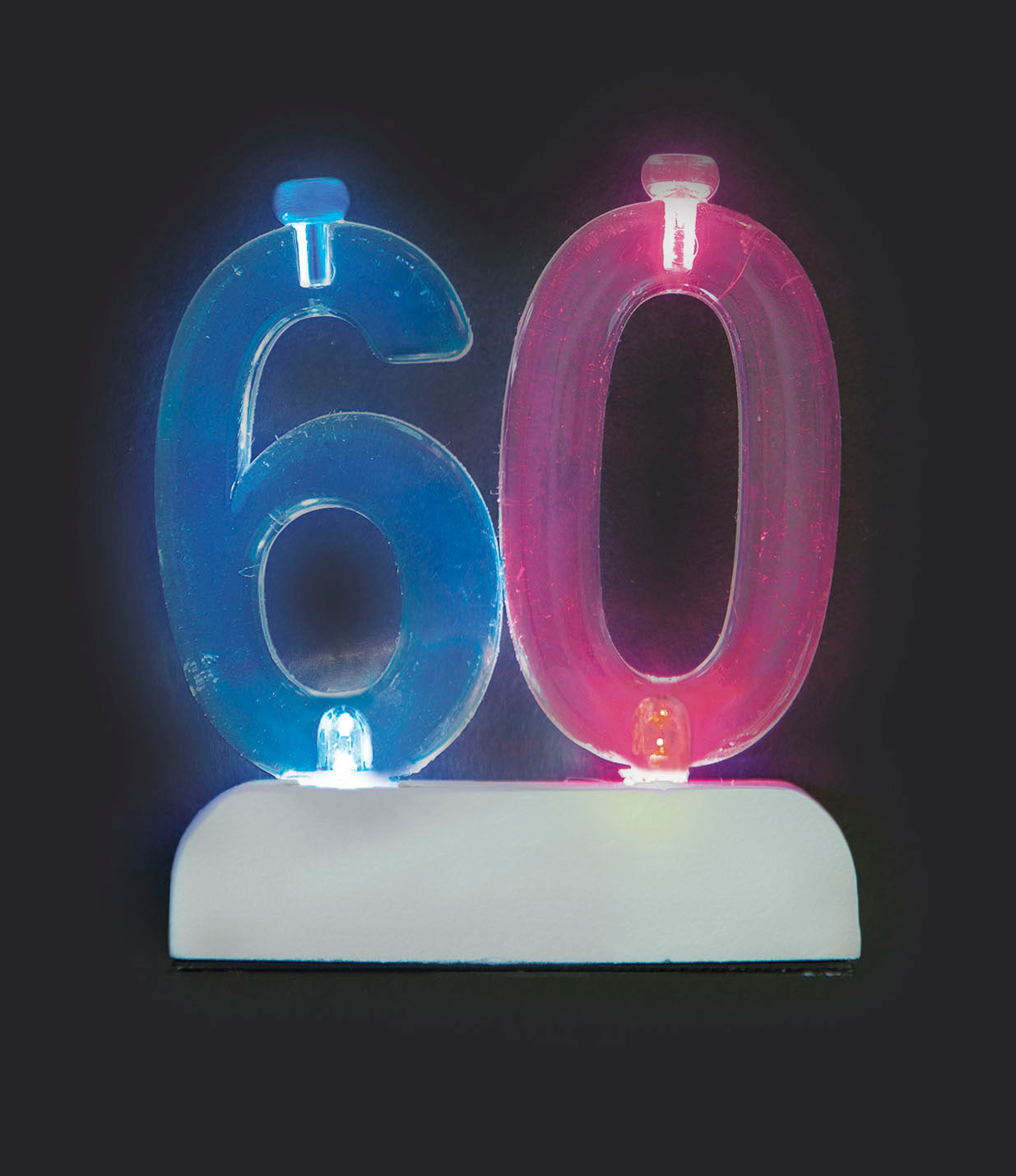 60 Number Flashing Candle Holder with Birthday Cake Candles for Women & Men – 60th Birthday Party Decoration Essentials