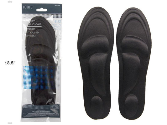 Bodico, Men's Memory Foam Insoles, L:10.5", printed poly bag(HZ)
