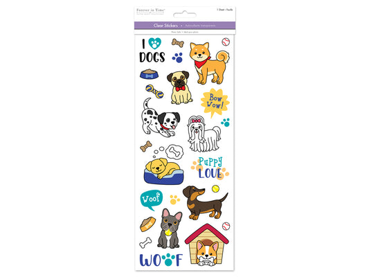 Paper Craft Sticker: 5"x12" Classic Themes 'Clear' Photo Safe 05) Dog Life