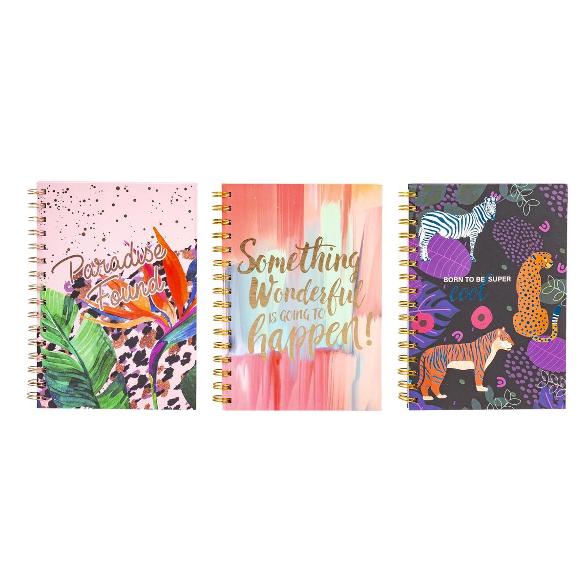 6"x8" Wildlife Spiral, ruled Notebook 3 Styles, 80s, 70g, 12/dsp