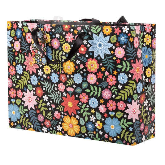 Paper T. Gift Bag, Jumbo Horiztonal, Floral, Matte 157GSM, Tag +j-hook