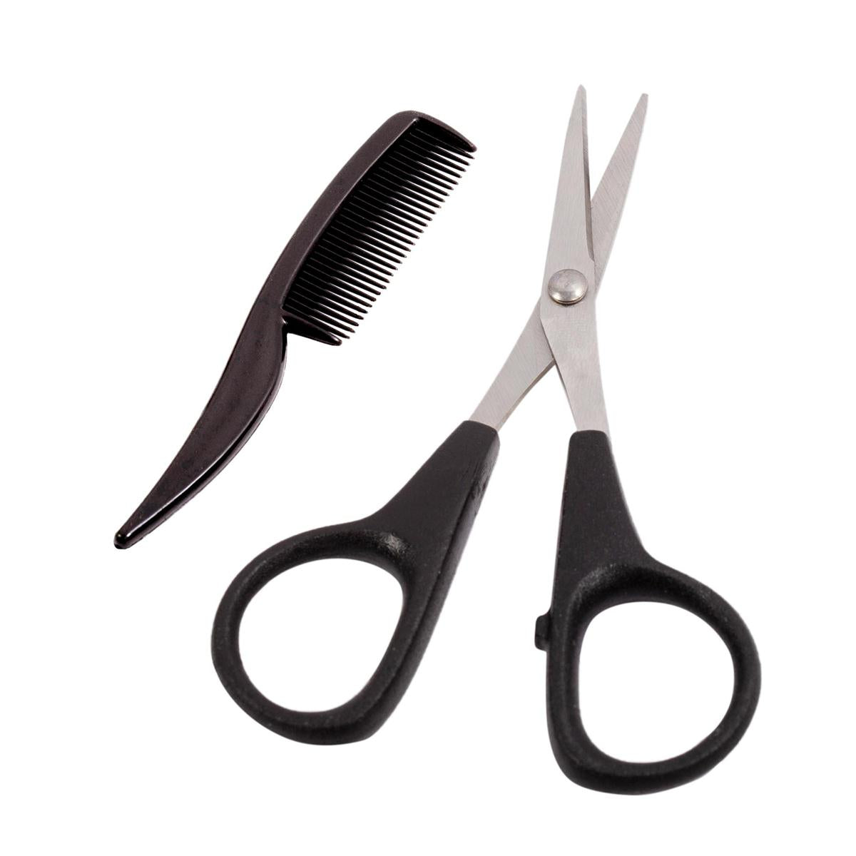 Bodico, Moustache Grooming Kit, scissor+blk comb, blister card(HZ)