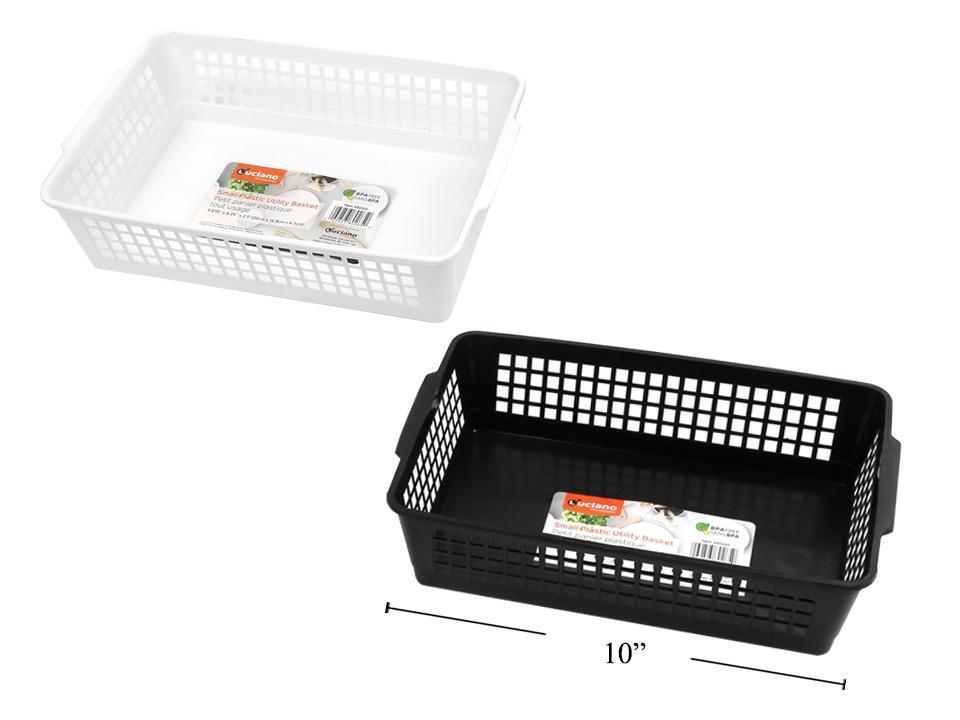 Luciano Plastic Utility Basket, Small,9.75x6x2.5". 2 cols
