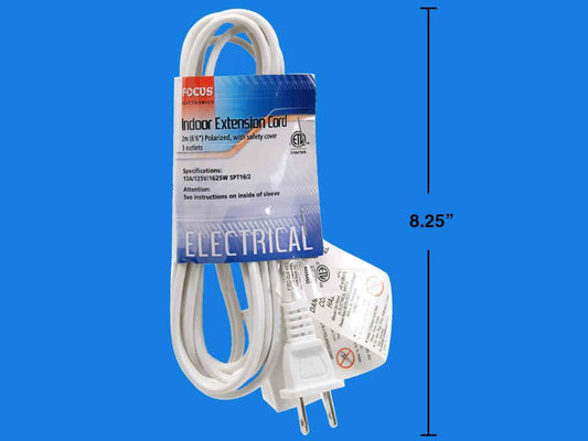 Focus Elect. 2M Extension Cord, White, CSA,  sleeve