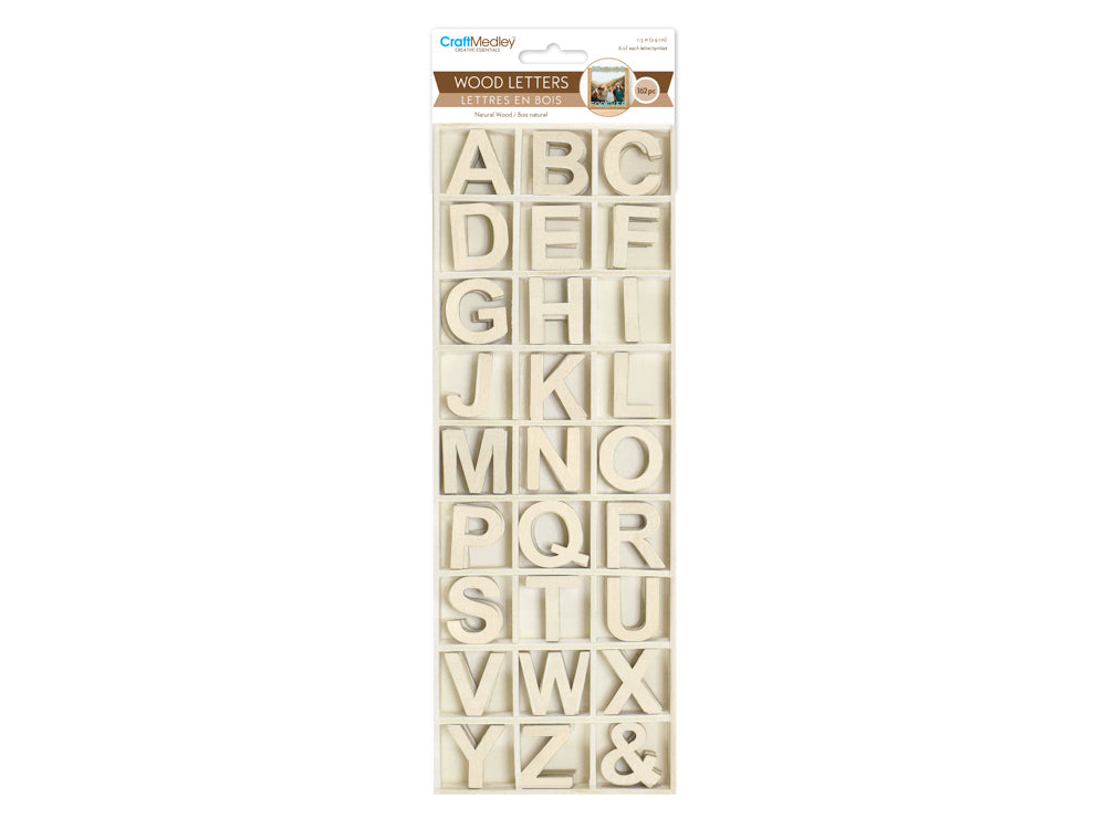 Wood Letters: 1.13" Mini x162 in Wood Storage Box