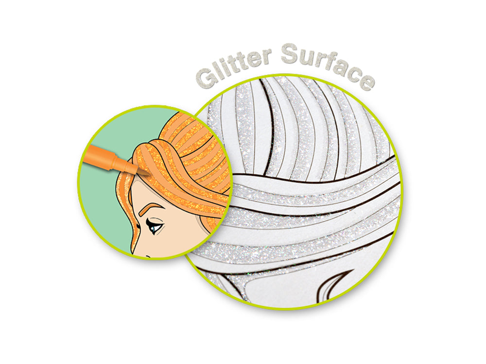 Color Factory: Glitter Coloring Pad 8.25"X8.25" 180Gsm 24Sht K) Glamorous