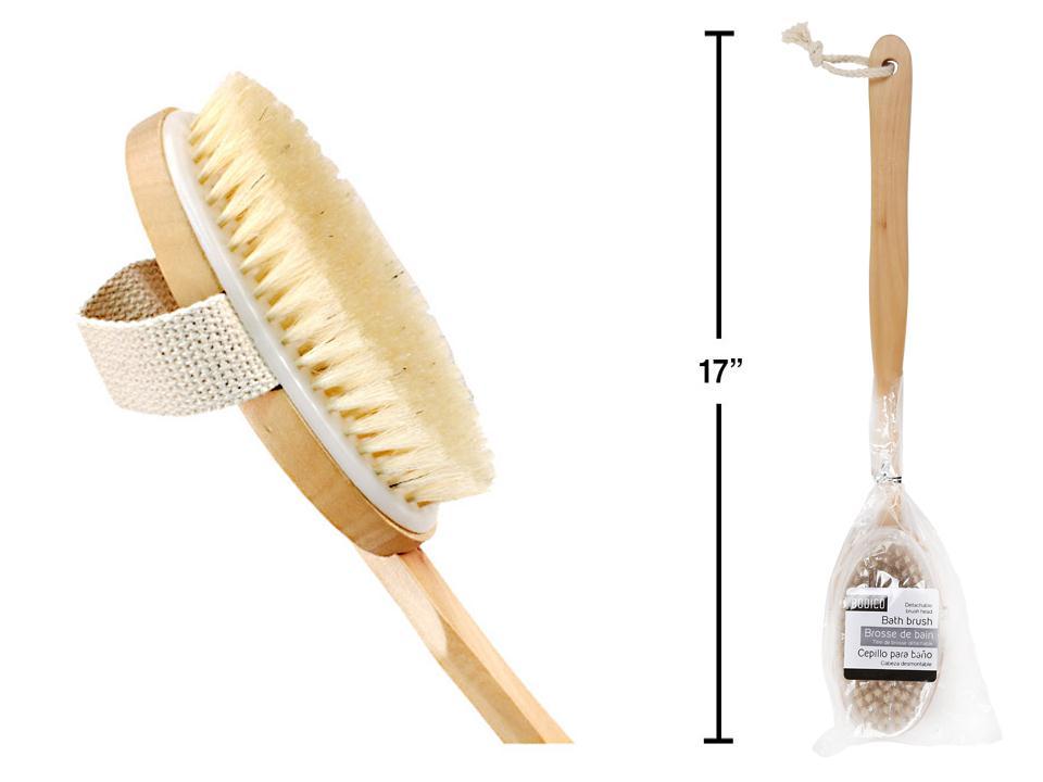 Bodico Bath Brush w/Wdn. Handle, polybag(HZ)