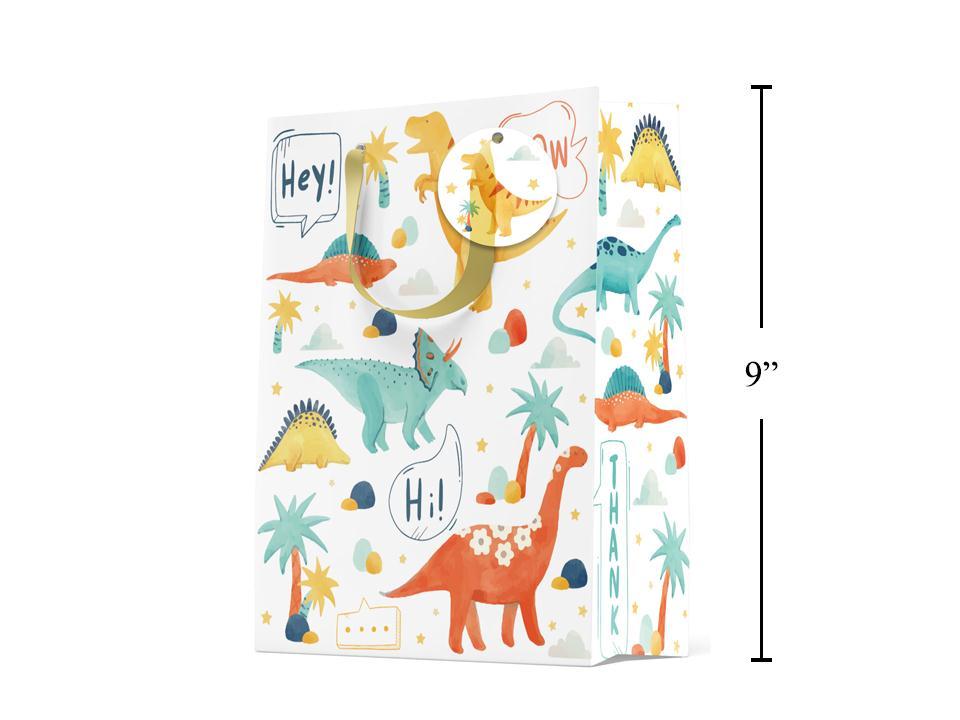 Paper T. Gift Bag, Medium, Cute Dinos, Matte,