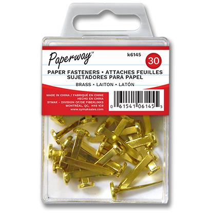 30 PAPER FASTENERS - BRASS