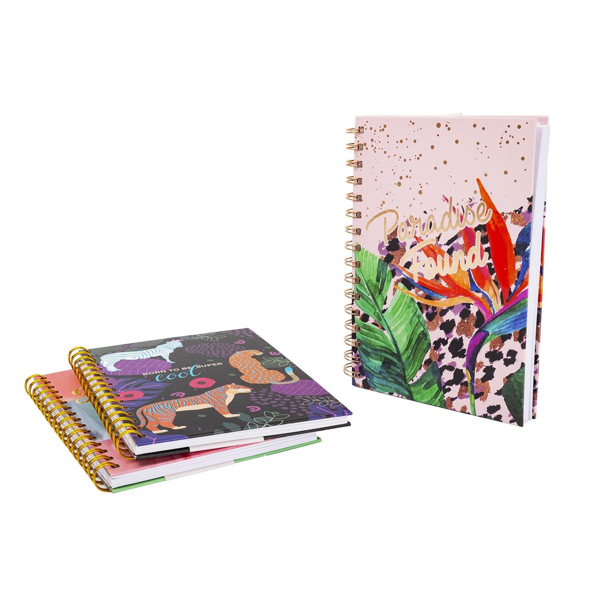 6"x8" Wildlife Spiral, ruled Notebook 3 Styles, 80s, 70g, 12/dsp