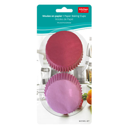 PAPER BAKING CUPS - 50PCS LARGE-2 ASST. RED/PINK
