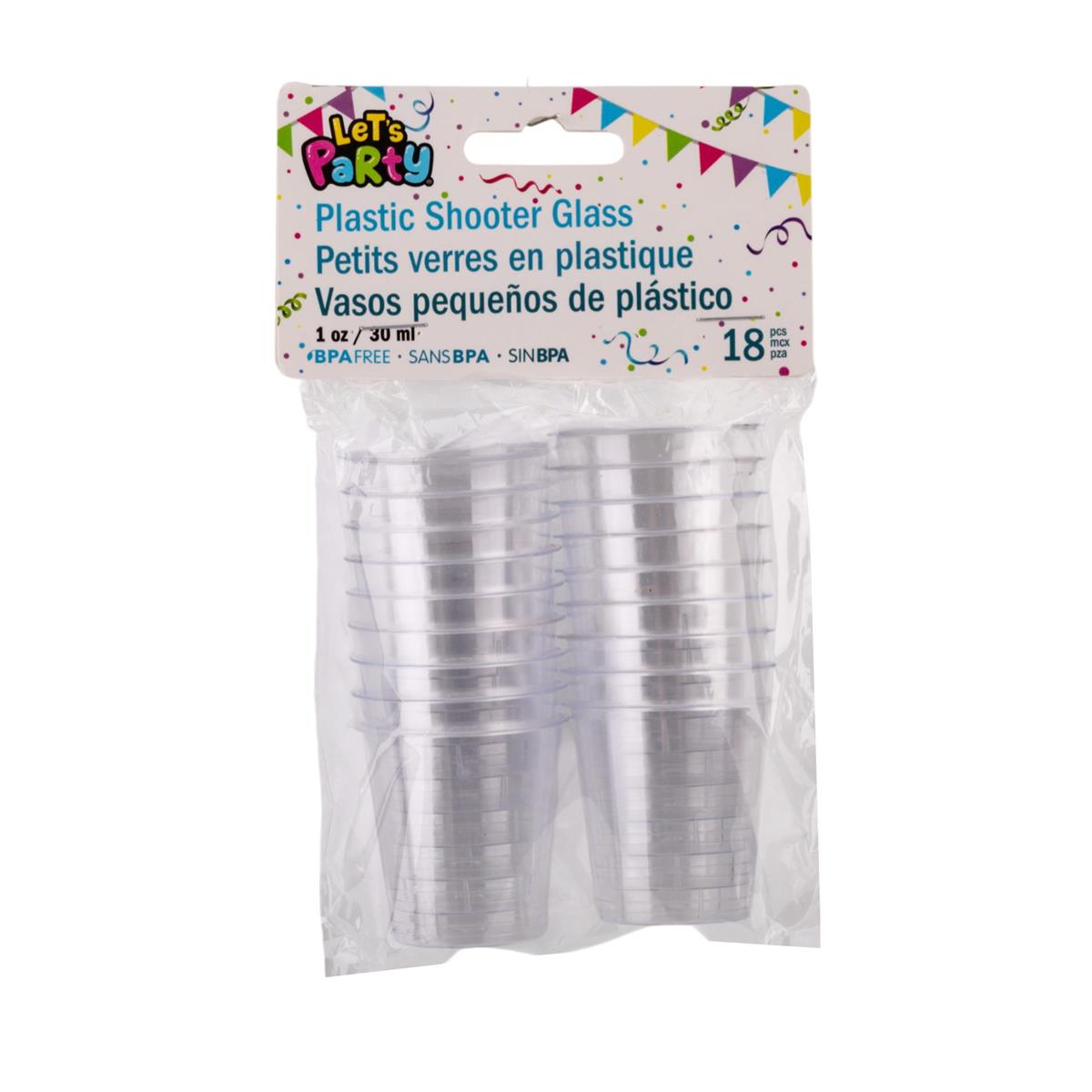 Let's Party 18 pcs Plastic Shooter Glass - Clear