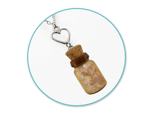 Glass Vials: 1.1cmx1.8cm Tinted Mini w/Cork Lid x8