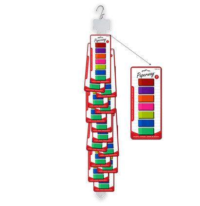 ERASERS - 7, ASSORTED COLORS Clip-Strip 12/units