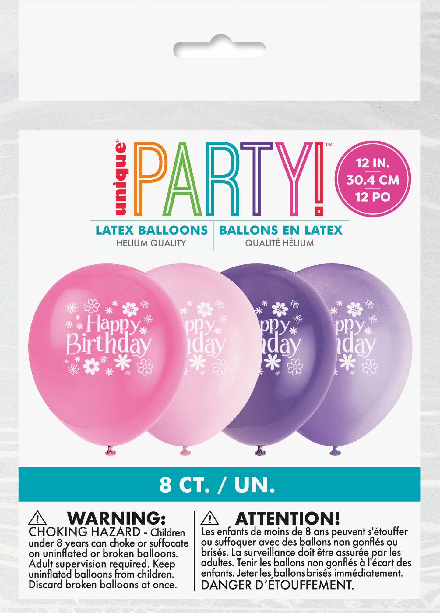 Latex Balloons 12" - Birthday Blossoms , 8ct