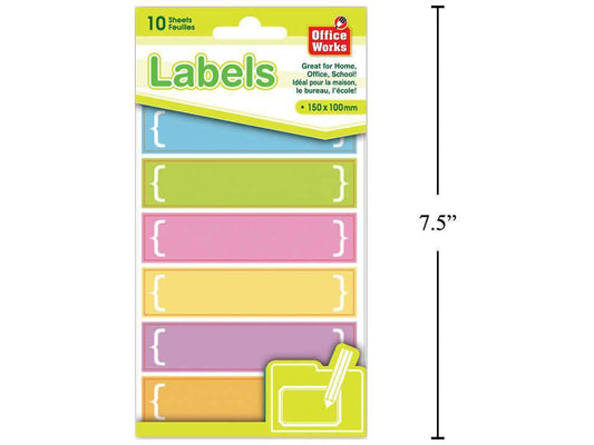 O.WKs. 10 Sheets Multi-Purpose Labels, pbh
