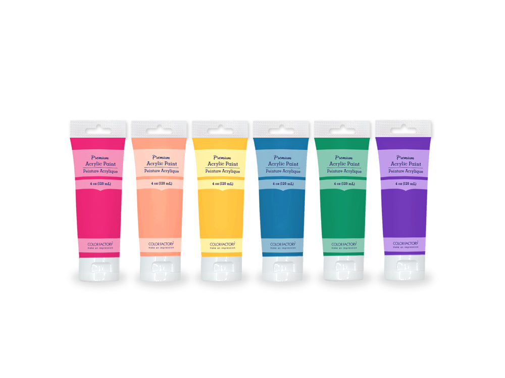 Color Factory: 4oz Premium Acrylic Paint Set 6x120ml Tubes C) Fashion
