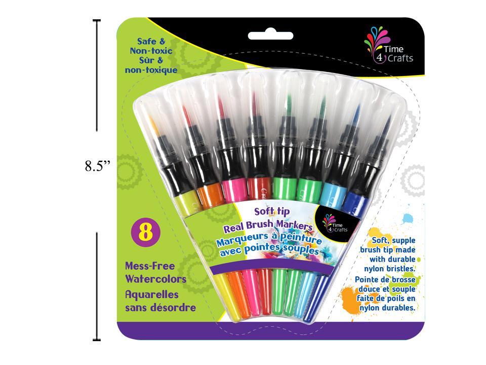 T4C, 8-pc  Brush Markers, Blister Card
