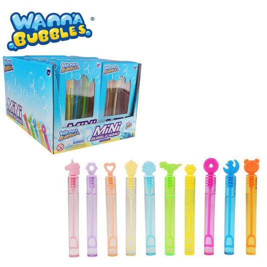 Sunny Dayz Set/10 Mini Bubble Wand (0.17oz) 10 Asst. 12/PDQ 0.4x4.1x0 CHT