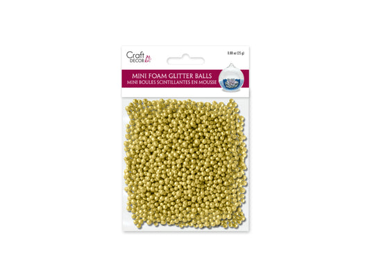 Craft Decor: 5mm Mini Glitter Deco Balls 25g (0.88oz) Foam D) Gold