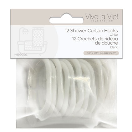 SHOWER CURTAIN HOOK-WHITE D33 mmx50mm