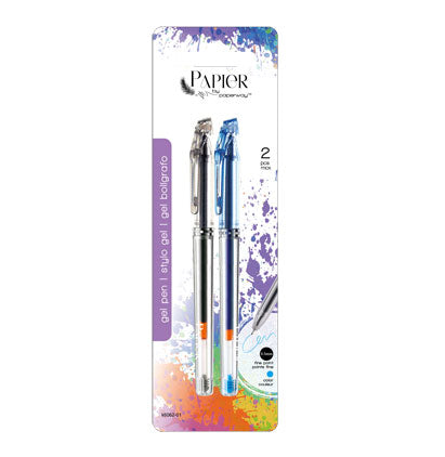 GEL INK PEN 2PK SET - BLUE 0.5MM FINE PO