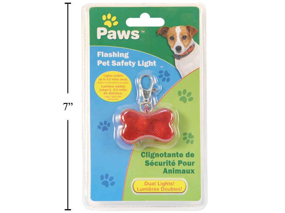 PAWS. Flashing Pet Safety Light, clamshell, Batt Incl.