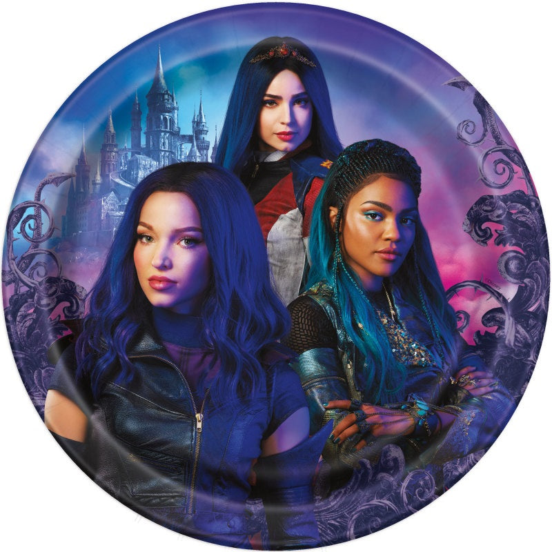 Disney Descendants 3 Round 9" Dinner Plates  8ct