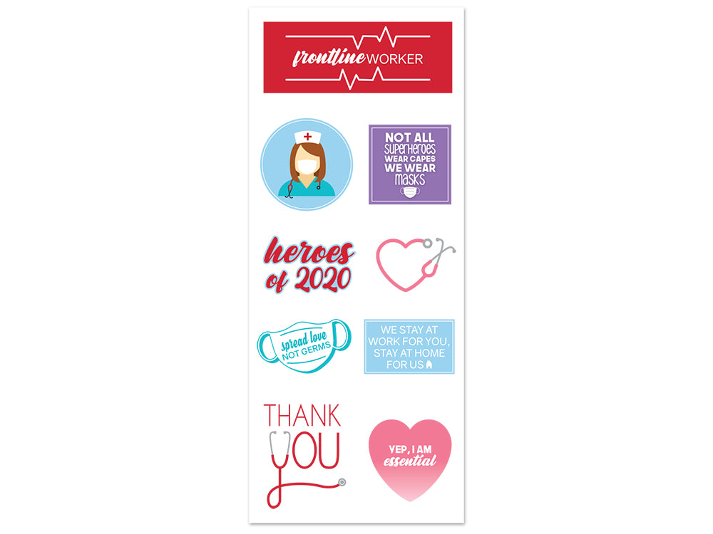 Paper Craft Sticker: 5"x12" Classic Themes 'Clear' Photo Safe O) Healthcare Workers
