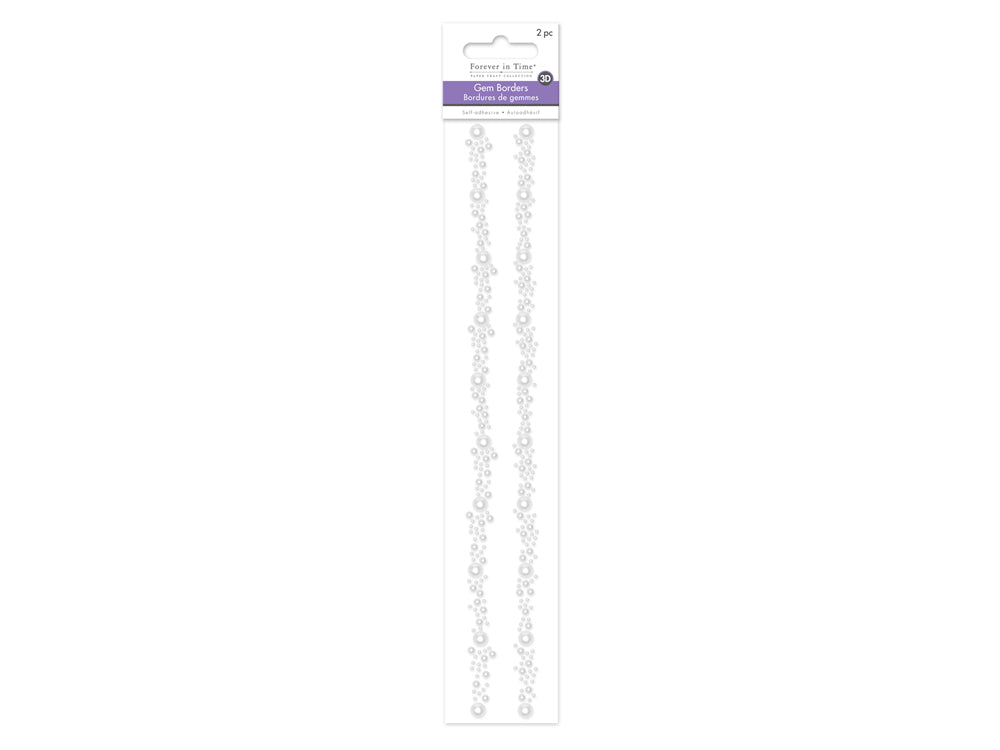 Paper Craft Sticker: 12" Ornate Gem Borders x2 B) Pearl
