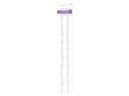 Paper Craft Sticker: 12" Ornate Gem Borders x2 B) Pearl
