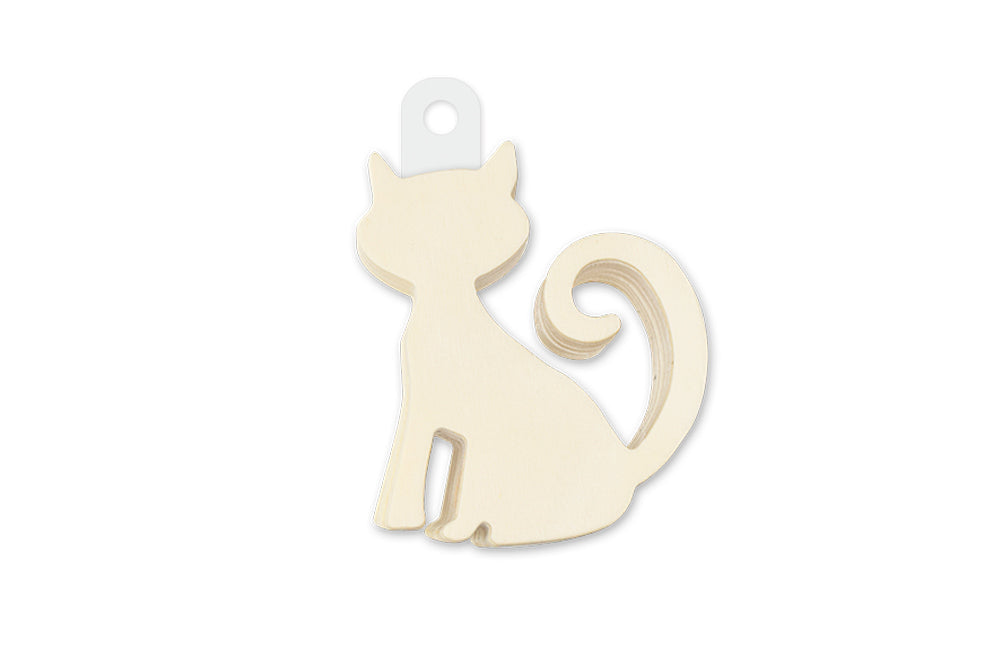 Wood Craft: 8cm Wood Shapes x12 N) Cat